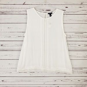 Gap No Sleeve Embroidery Detail Top Soft White XL